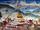 Wandbild-Bodhnath Tempel